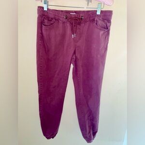 Trillium Unisex Cargo Jogger Pants in Rust Red.